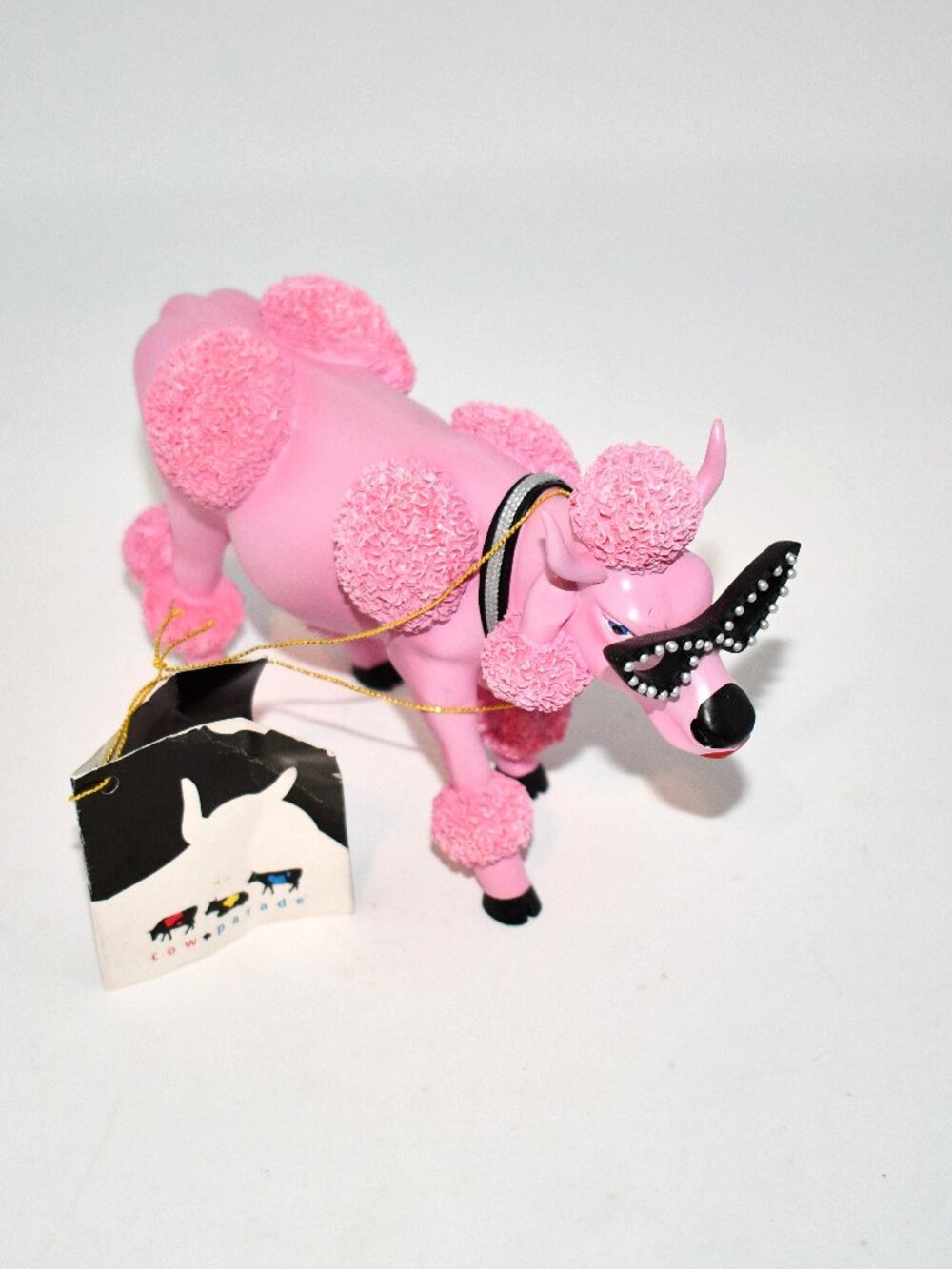 CowParade French Moodle Pink Poodle Cow Figurine #9146 Westland 2002 Retired Des